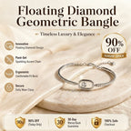 🔥 LAST DAY 90% OFF : Floating Diamond Geometric Bangle – Timeless Luxury &amp; Kinetic Brilliance