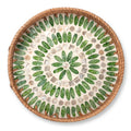 Handcrafted Woven Rattan and Green Shell Mandala Tray