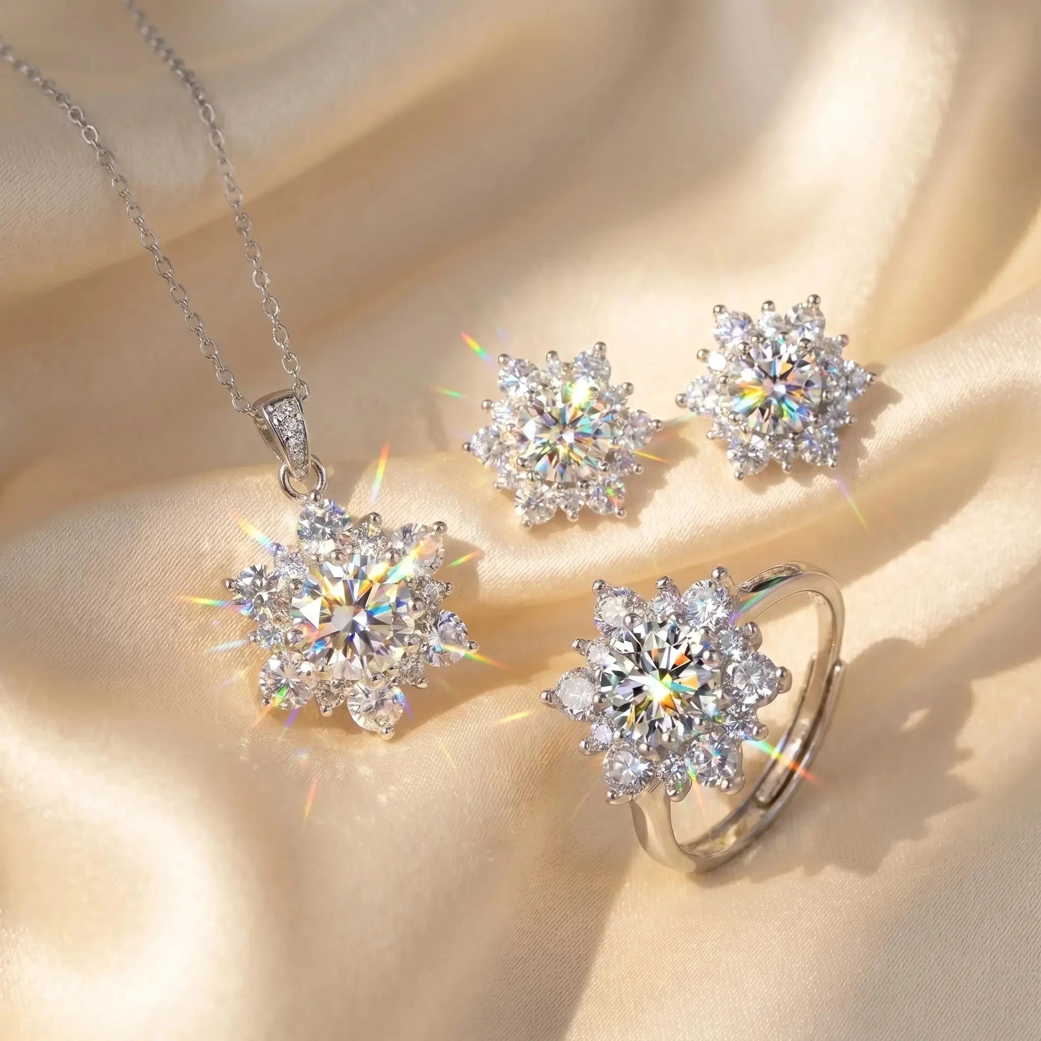 🔥Today Only: 90% OFF-2-Carat Moissanite Sunflower Halo Adjustable Ring