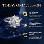 🔥Today Only: 90% OFF-2-Carat Moissanite Sunflower Halo Adjustable Ring